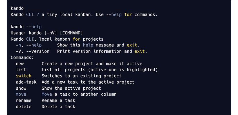 Kando - CLI Kanban Board